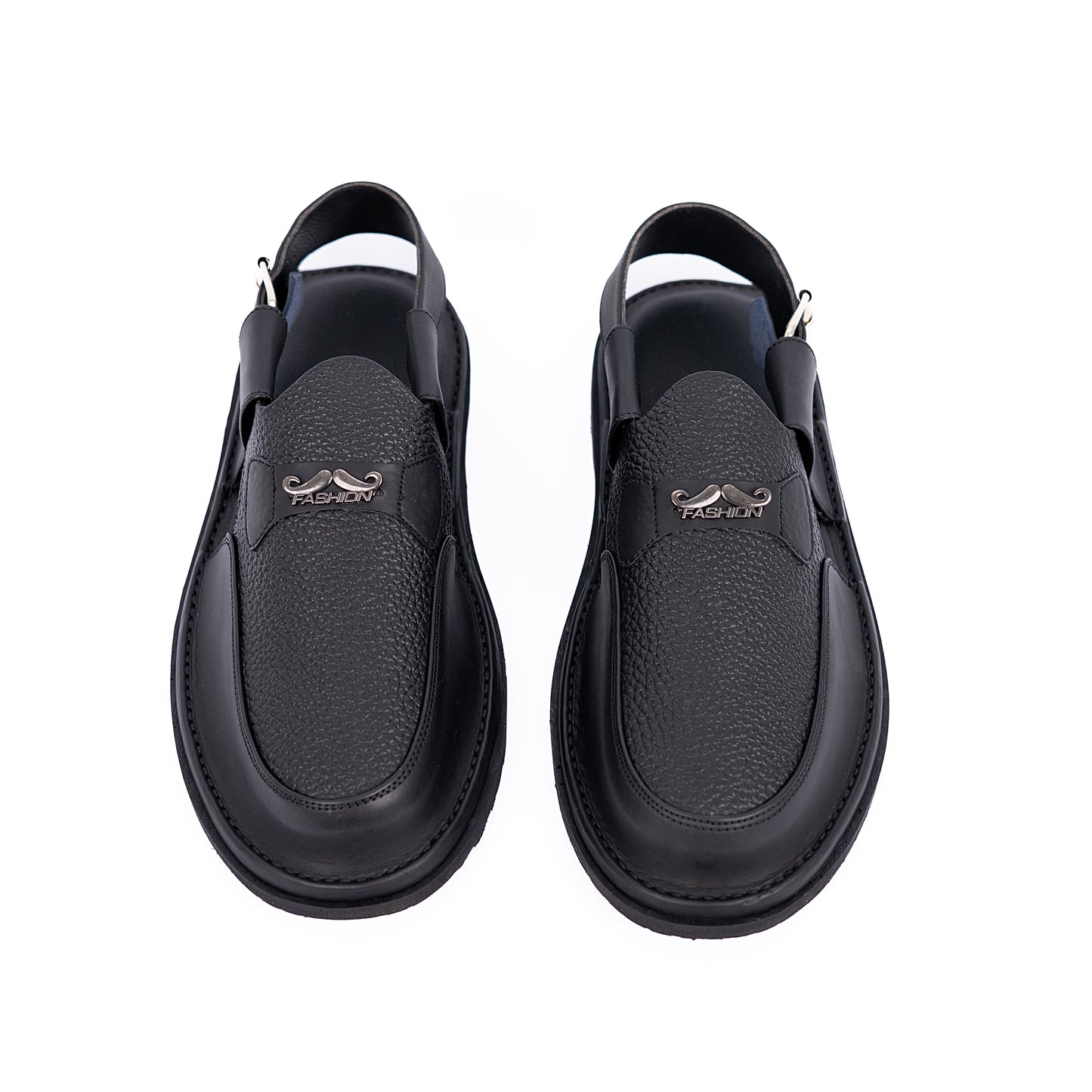 Midnight Edge Black Leather Urban Sandals