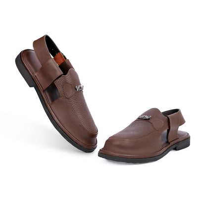 UrbanCraft Brown Leather Comfort Sandals