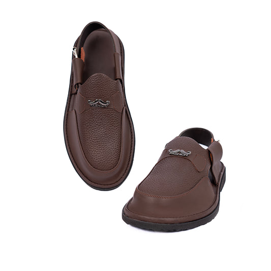 UrbanCraft Brown Leather Comfort Sandals
