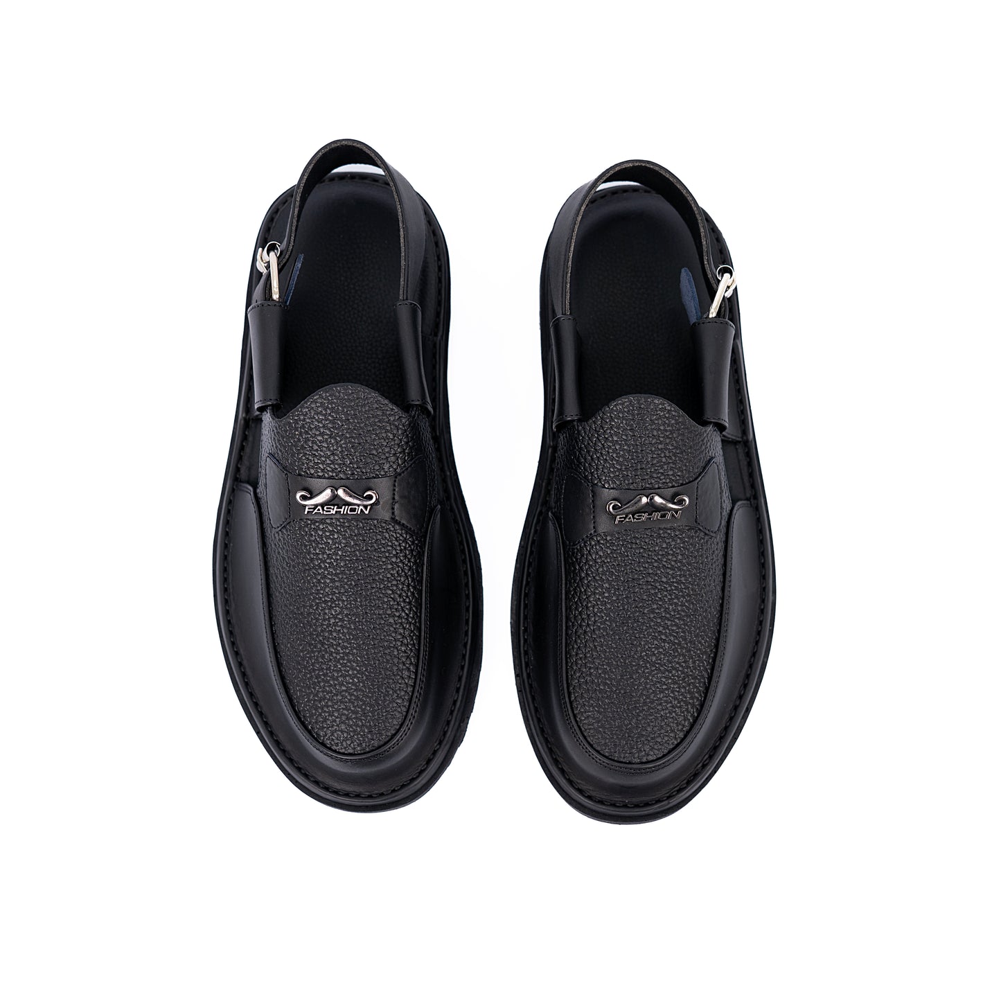 Midnight Edge Black Leather Urban Sandals