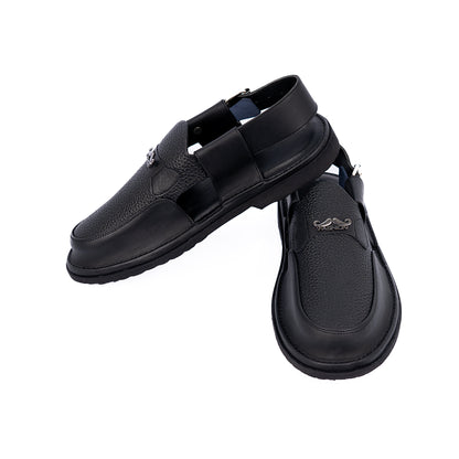 Midnight Edge Black Leather Urban Sandals