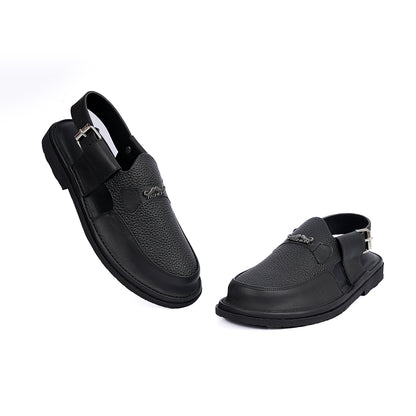 Midnight Edge Black Leather Urban Sandals