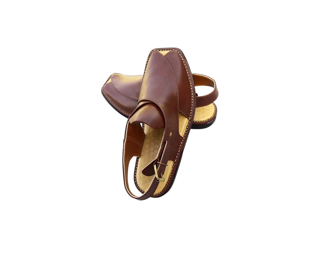 Heritage Brown Leather Comfort Peshawari Sandals for Men