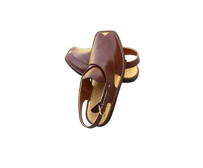 Heritage Brown Leather Comfort Peshawari Sandals for Men