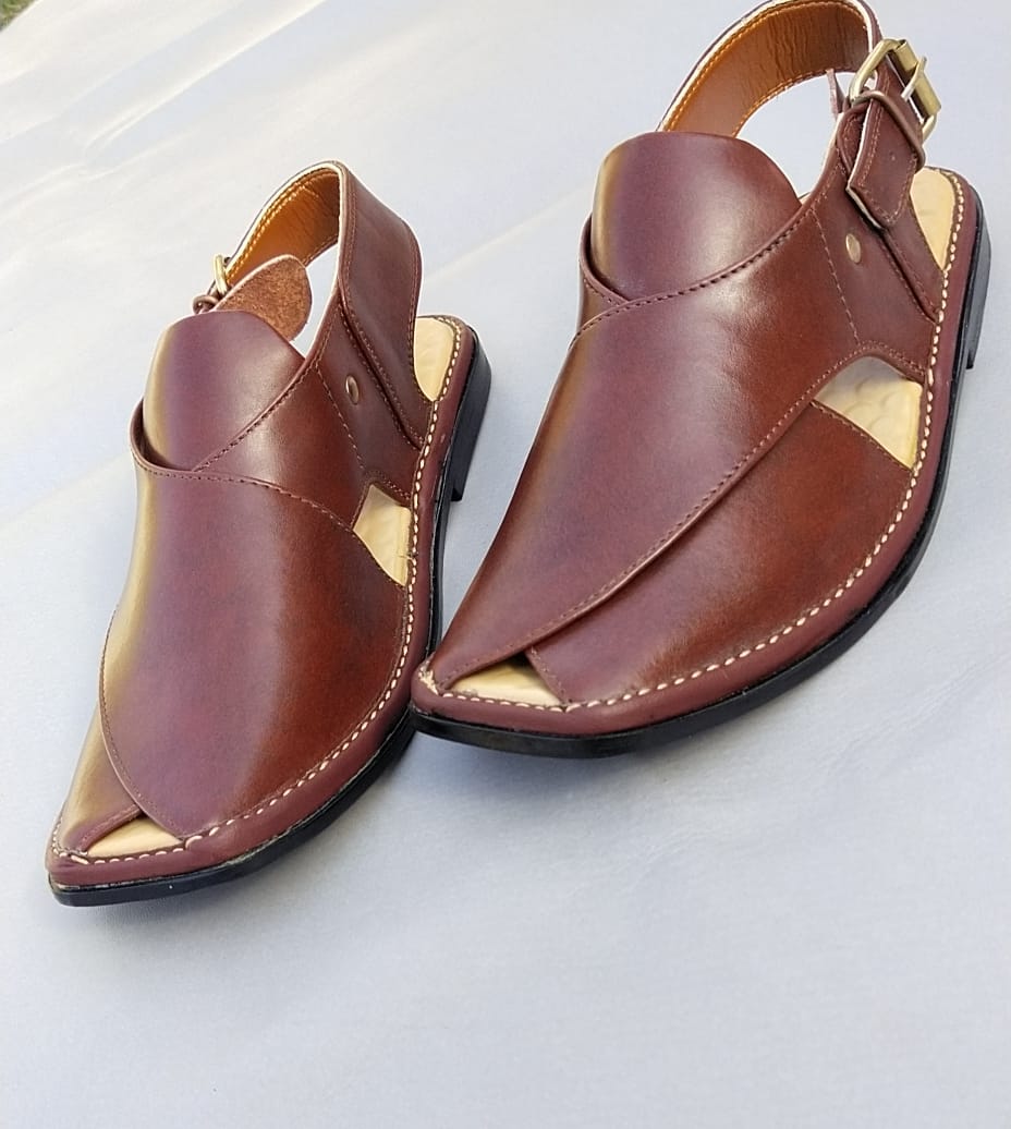 Heritage Brown Leather Comfort Peshawari Sandals for Men